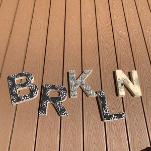 Fabric Letters B, R, K, L & N